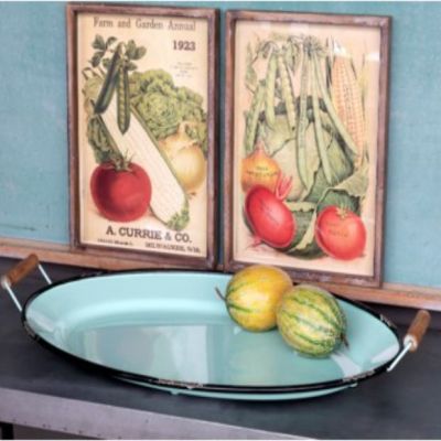 Vintage Inspired Oval Decorative Tray