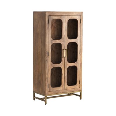 2 Door Rustic Industrial Tall Storage Cabinet