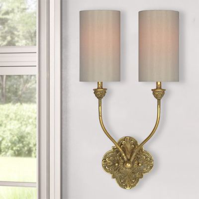 2 Light Shaded Swoop Sconce