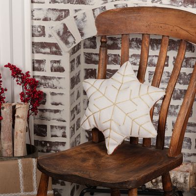 2 Sided Embroidered Snowflake Accent Pillow