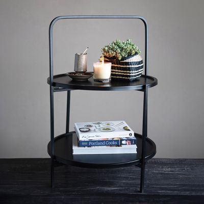 2 Tier Metal Display Stand With Removable Trays