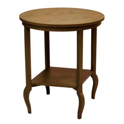 2 Tier Round Wooden Accent Table