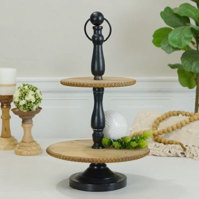 2 Tier Rustic Round Display Tray