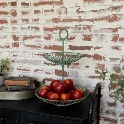 2 Tier Wire Tabletop Basket Stand