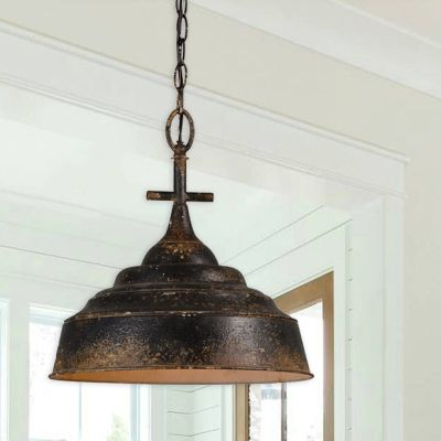 Antiqued Metal Pendant Lamp
