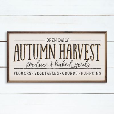 Autumn Harvest Produce And Baked Goods Whitewash Sign