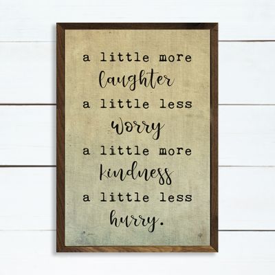 Little More Laughter Framed Wall Sign
