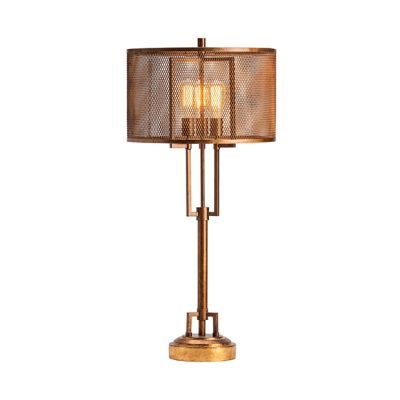 3 Light Table Lamp with Metal Mesh Shade