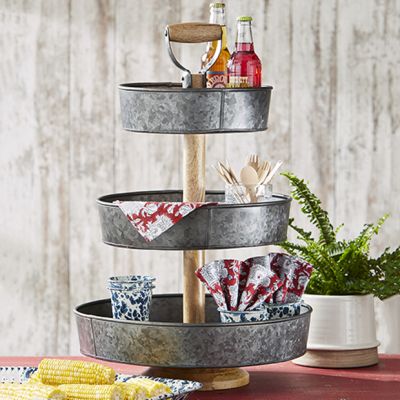 3 Tier Metal Stand With Shovel Handle