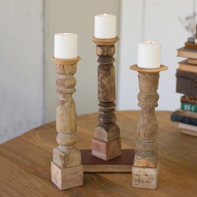 Farmhouse Banister Candle Stand Set of 3