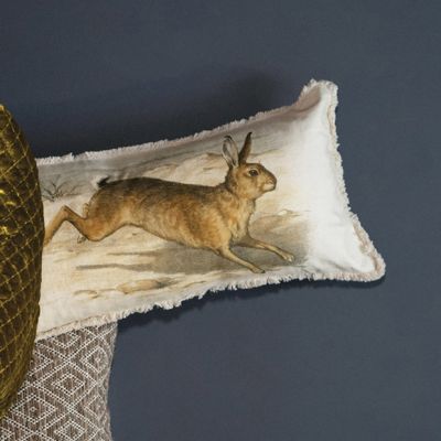 Rabbit Lumbar Pillow With Fringe