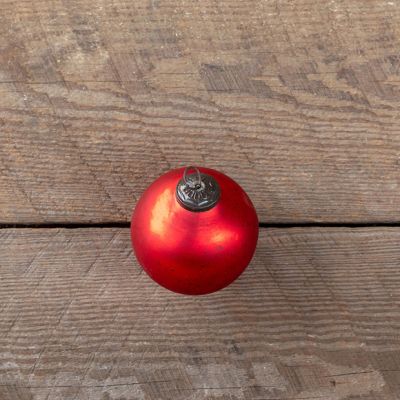 4.5 Inch Antiqued Ruby Matte Glass Ball Ornament