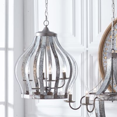 4 Arm Fluted Cage Chandelier