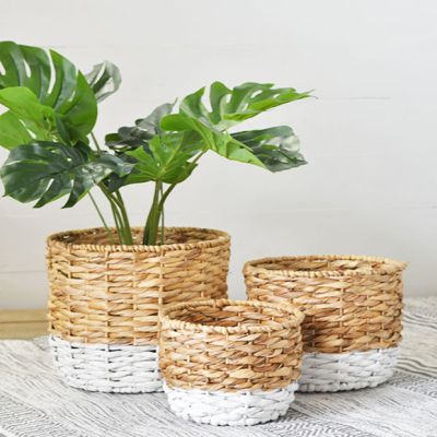Two Tone Hyacinth Basket Set of 3
