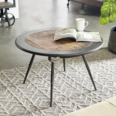 Industrial Farmhouse Round Coffee Table