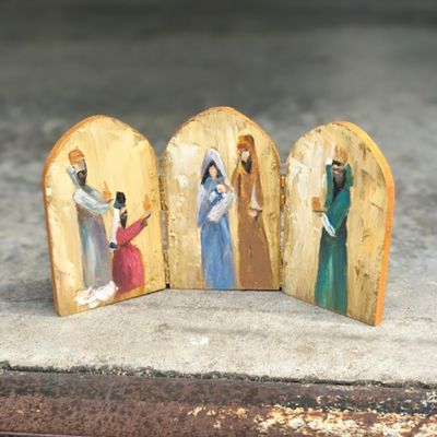 Hinged Triptych Nativity Scene