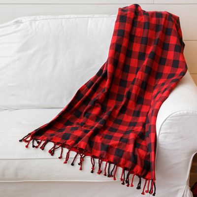 Cotton Buffalo Plaid Throw Blanket