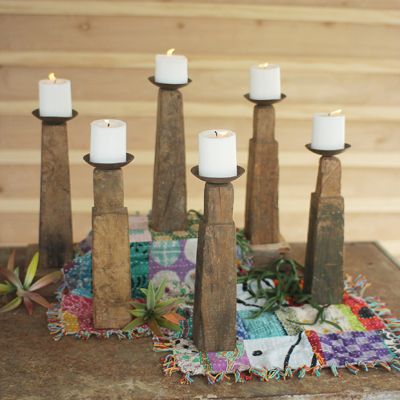 Repurposed Furniture Leg Candle Holder Collection Set of 6