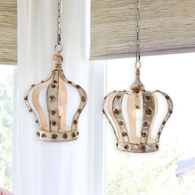 Hanging Crown Pendant Light Set of 2
