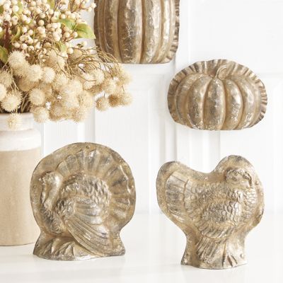 Antiqued Turkey Candy Molds Set of 2