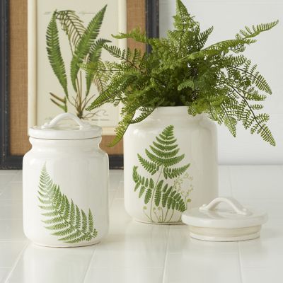Fern Print Canisters Set of 2