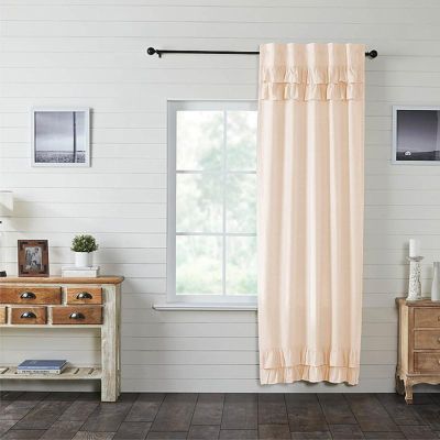 96 Inch Simply Chic Ruffled Linen Curtain Panel