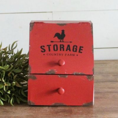 Farmhouse Counter Storage Bin With Drawer