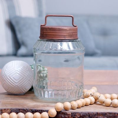 Glass Jar With Handled Lid
