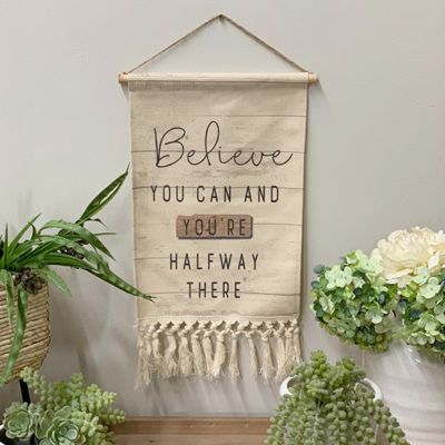 Inspirational Hanging Canvas Sign Believe