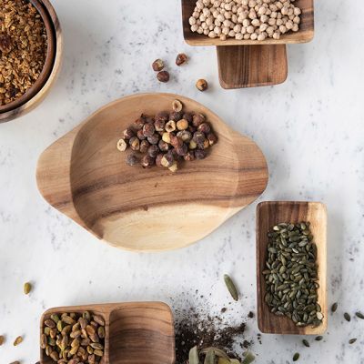 Acacia Wood Shallow Bowl