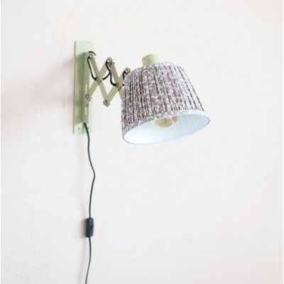 Accordion Wall Sconce With Pleated Floral Shade
