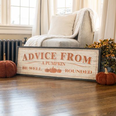 Advice From A Pumpkin Large Framed Sign
