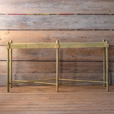 Aged Faux Bamboo Console Table
