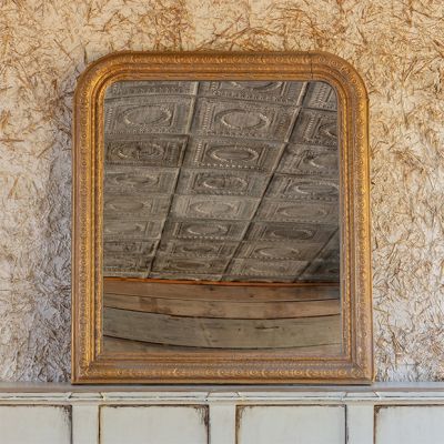 Aged French Country Vertical Wall Mirror