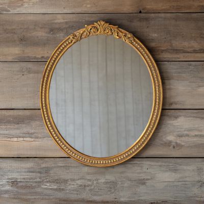 Aged Gold Frame Oval Mirror