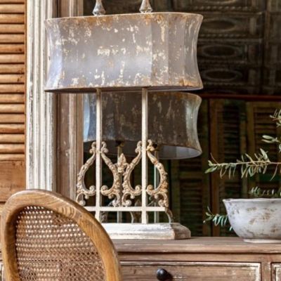 Aged Grace Metal Table Lamp