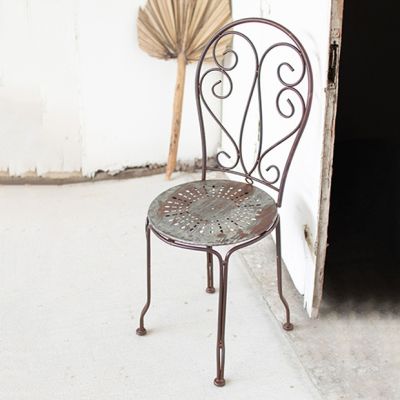 Aged Metal Bistro Chair