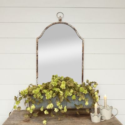 Aged Ornate Arched Wall Mirror