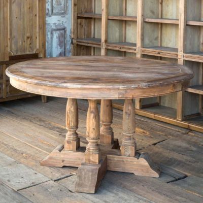 Aged Pine Balustrade Table