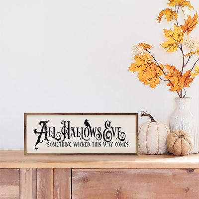 All Hallows Eve Something Wicked White Framed Sign