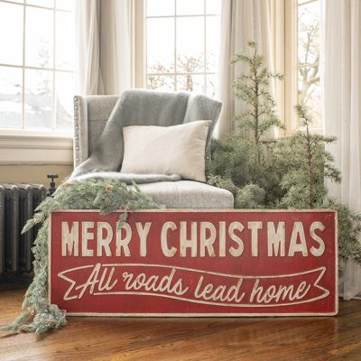 All Roads Lead Home Merry Christmas Sign