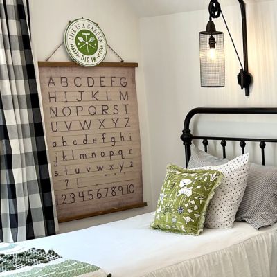 Alphabet and Numbers Canvas and Wood Scroll