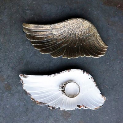 Angel Wing Shaped Trinket Dish Set of 2