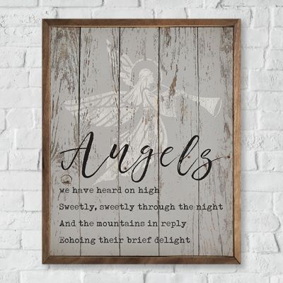 Angels We Have Heard Framed Rustic Wall Decor