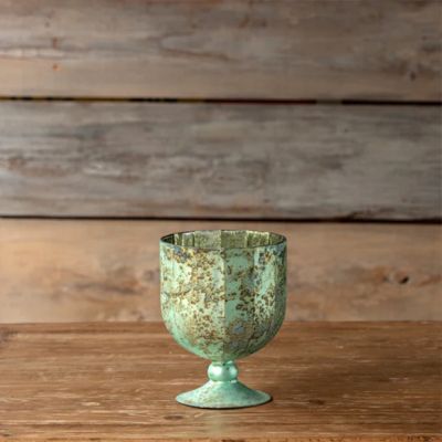 Antique French Blue Mercury Glass Chalice