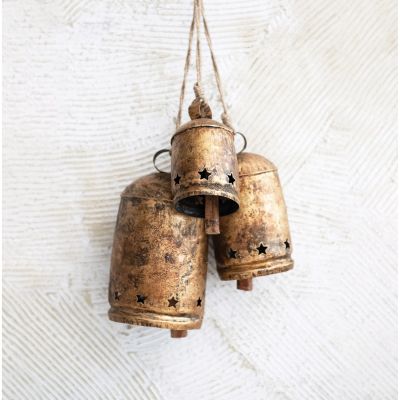 Antique Gold Hanging Metal Bell One Of Each