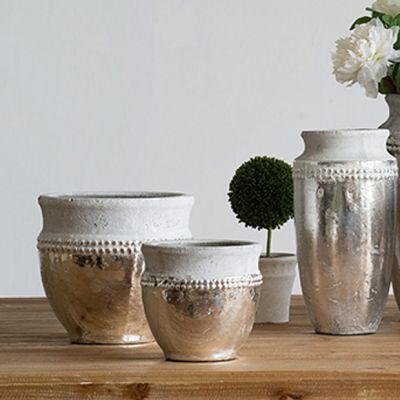 Antique Inspired Ceramic Pot Set of 2