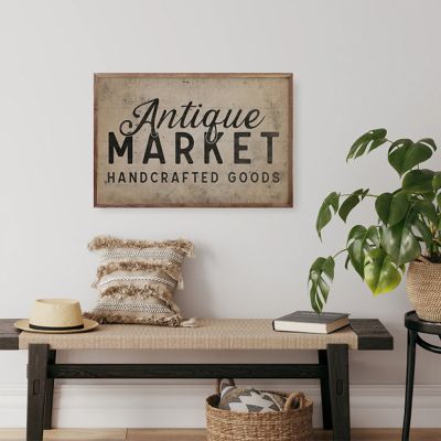 Antique Market Handcrafted Goods White Wall Art