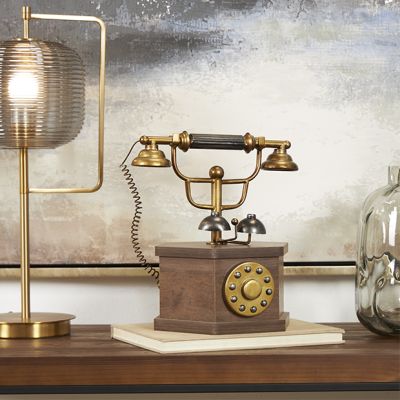 Antique Style Copper Decorative Telephone