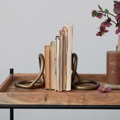 Antiqued Abstract Bookends